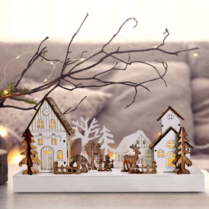 LED Ziemassvētku rotājums LED/2xAA silti balta