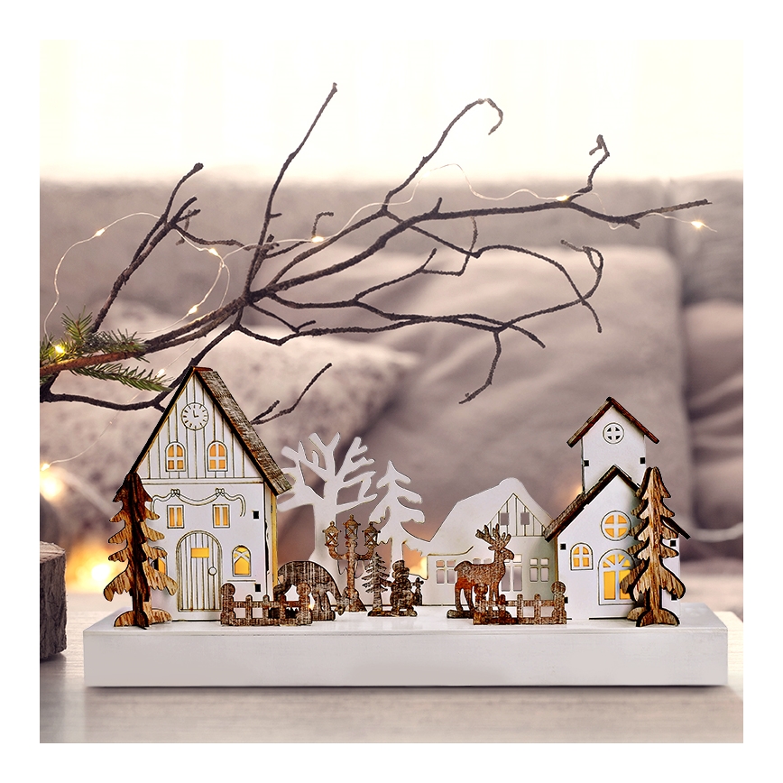 LED Ziemassvētku rotājums LED/2xAA silti balta