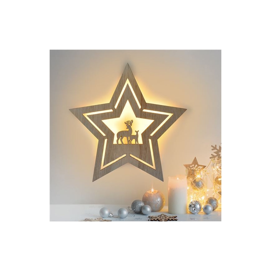 LED Ziemassvētku rotājums LED/2xAA zvaigzne