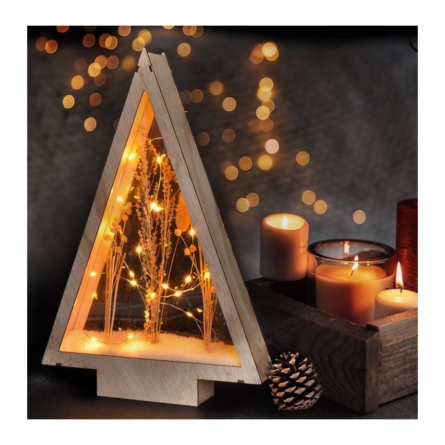 LED Ziemassvētku rotājums LED/2xAA ziemas puķes, ko klāj sniegs