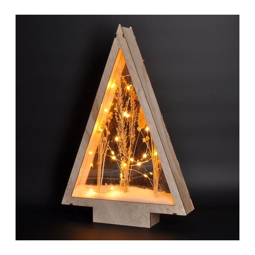 LED Ziemassvētku rotājums LED/2xAA ziemas puķes, ko klāj sniegs