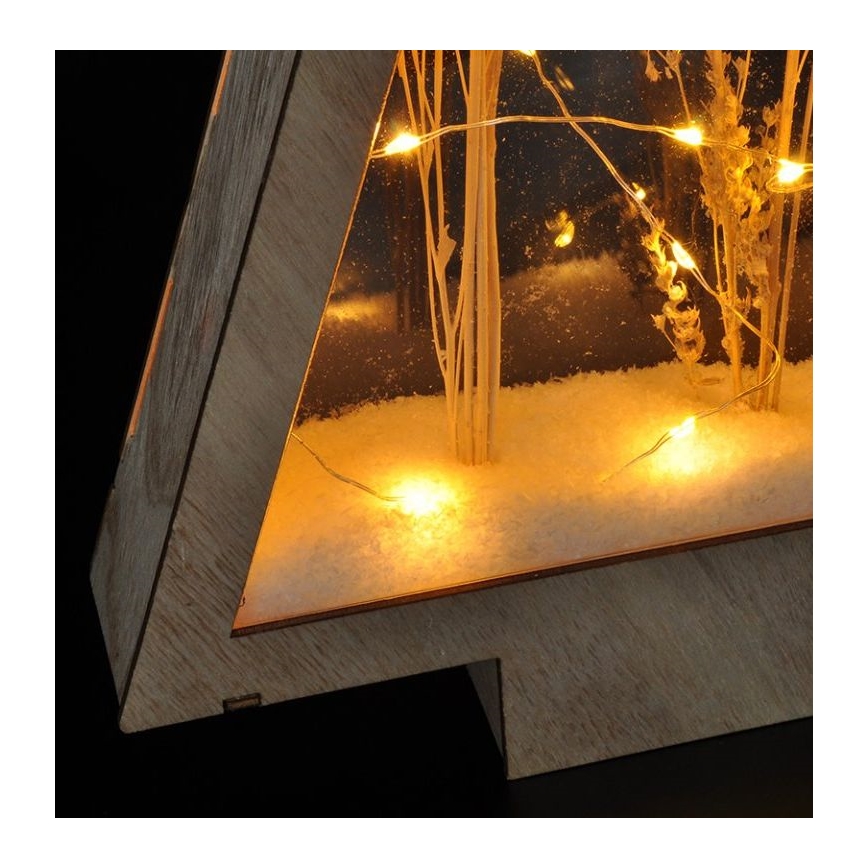 LED Ziemassvētku rotājums LED/2xAA ziemas puķes, ko klāj sniegs