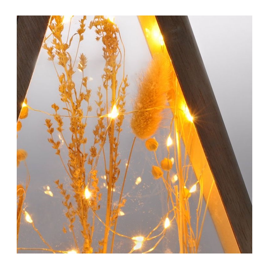 LED Ziemassvētku rotājums LED/2xAA ziemas puķes, ko klāj sniegs