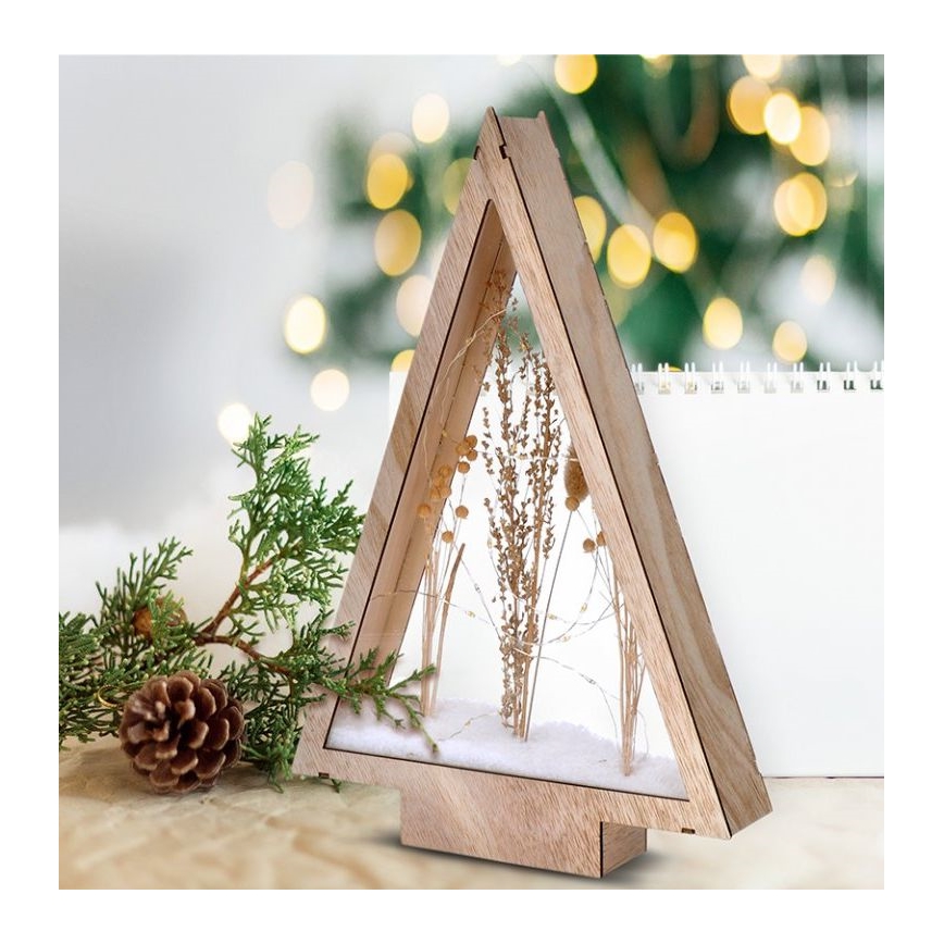 LED Ziemassvētku rotājums LED/2xAA ziemas puķes, ko klāj sniegs
