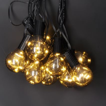 LED Āra dekoratīva virtene GARLAND 10xLED/3xAA 3m IP44 silti balta