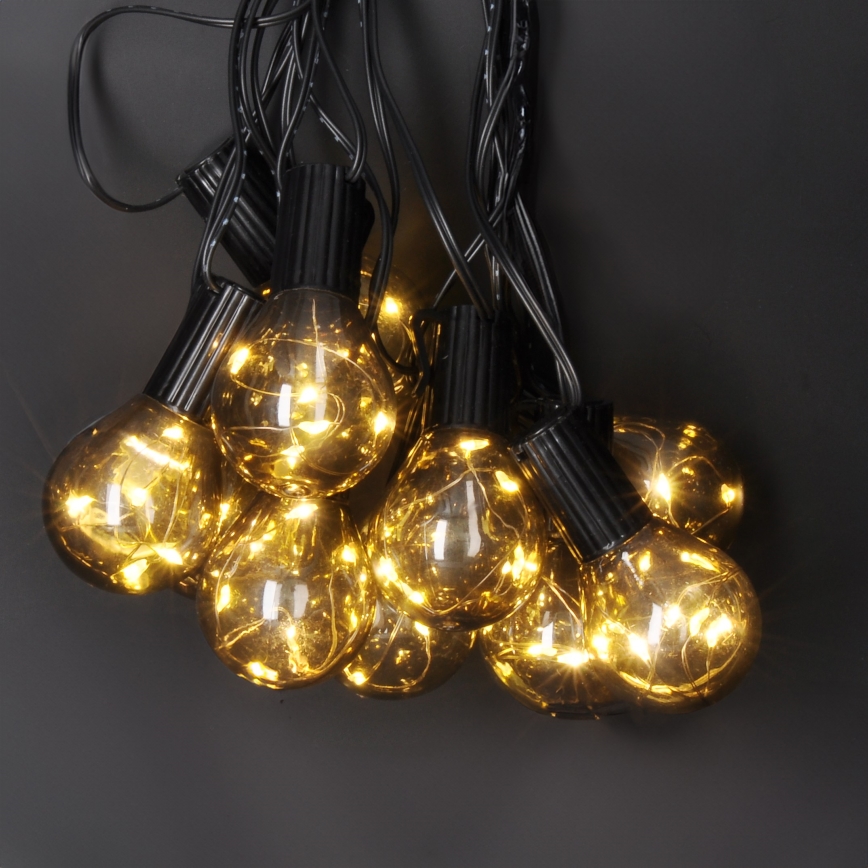 LED Āra dekoratīva virtene GARLAND 10xLED/3xAA 3m IP44 silti balta