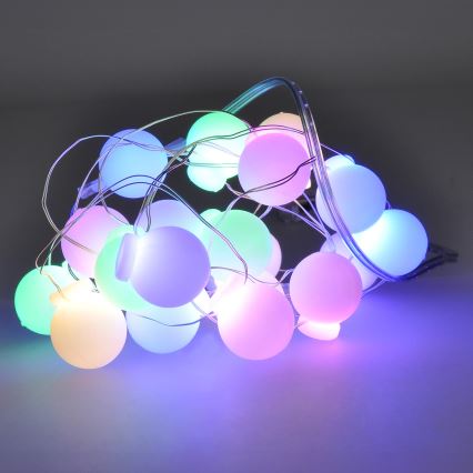 LED Ziemassvētku virtene 20xLED/2xAA 2,3 m daudzkrāsaina