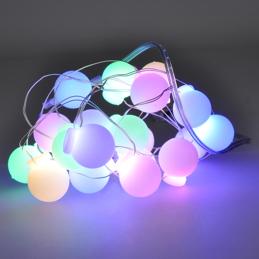 LED virtene 40xLED/2xAA 4,3 m daudzkrāsaina