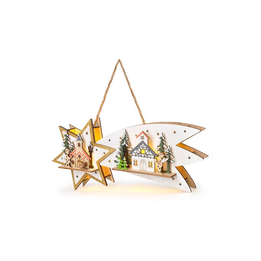 LED Ziemassvētku dekorācija 10xLED/2xAA komēta