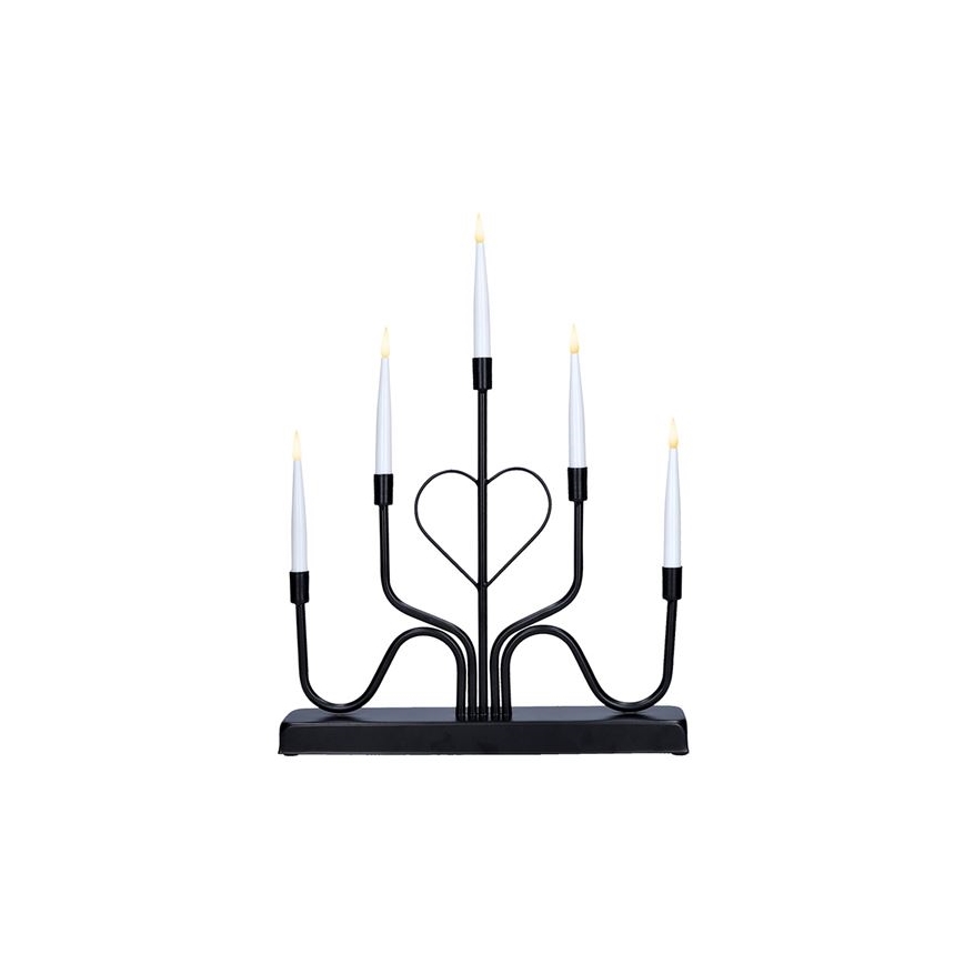 LED Ziemassvētku svečturis 5xLED/2xAA siltā baltā krāsā