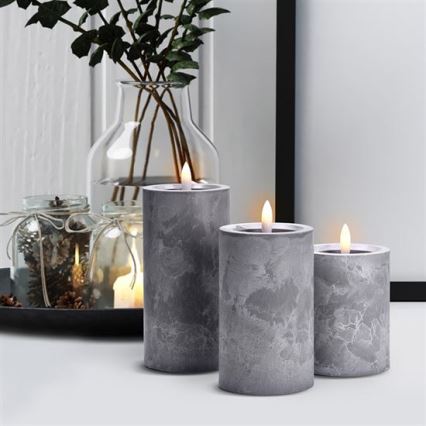 Komplekts 3x LED sveces, LED/2xAA, silti baltas