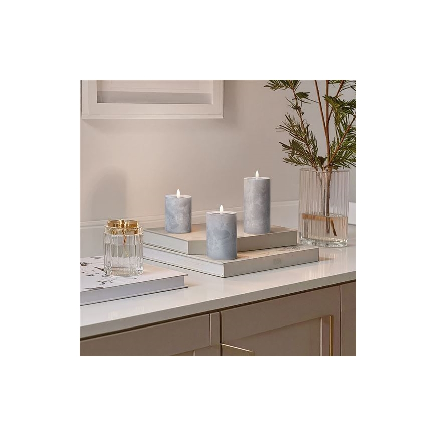 Komplekts 3x LED sveces, LED/2xAA, silti baltas