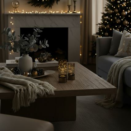 Komplekts 2x LED Ziemassvētku gaismiņas 20xLED+10xLED/2xAA+3xAA silti balta