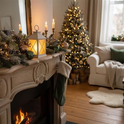 LED Ziemassvētku laterna LED/2xAA silti balta