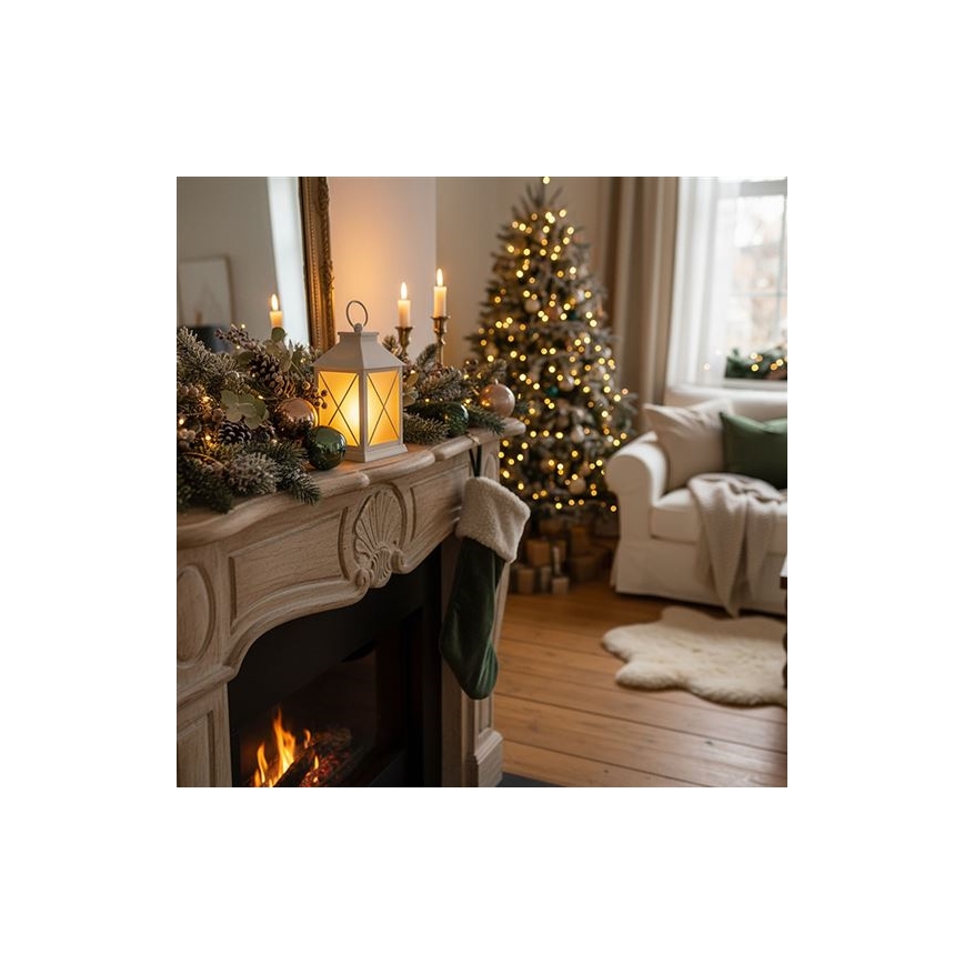 LED Ziemassvētku laterna LED/2xAA silti balta