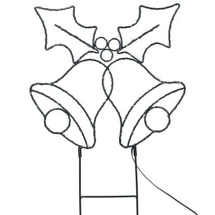 LED āra Ziemassvētku dekorācija 100xLED/3xAA IP44 silti balta zvaniņi