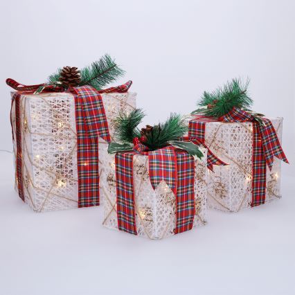 Komplekts 3x LED Ziemassvētku dāvana 48xLED/3,6W/230V IP44 silti balta