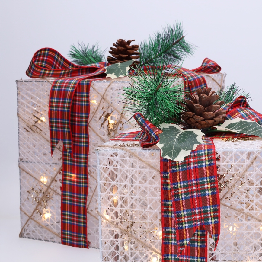 Komplekts 3x LED Ziemassvētku dāvana 48xLED/3,6W/230V IP44 silti balta