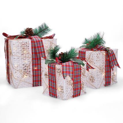 Komplekts 3x LED Ziemassvētku dāvana 48xLED/3,6W/230V IP44 silti balta