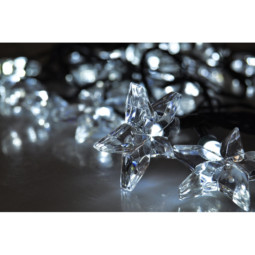 LED virtene, 20 LED, 6 m, auksti balta