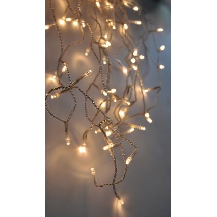 LED Ziemassvētku āra aizkars 120xLED/8 funkcijas 9m IP44 silti balts