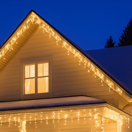 LED āra gaismas aizkars 360xLED/8 funkcijas 15m IP44 siltā balta