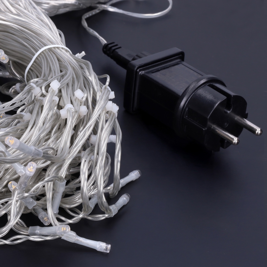 LED Ziemassvētku āra aizkars 360xLED/8 funkcijas 15m IP44 silti balts