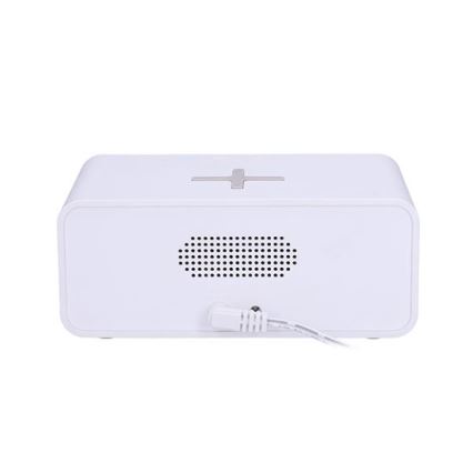 Digitālais pulkstenis ar Qi bezvadu lādētāju 230V/CR2032 balts