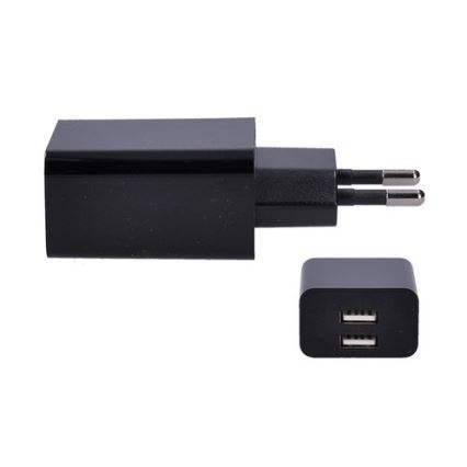 Uzlādes adapteris 2xUSB/3100mA/230V melns