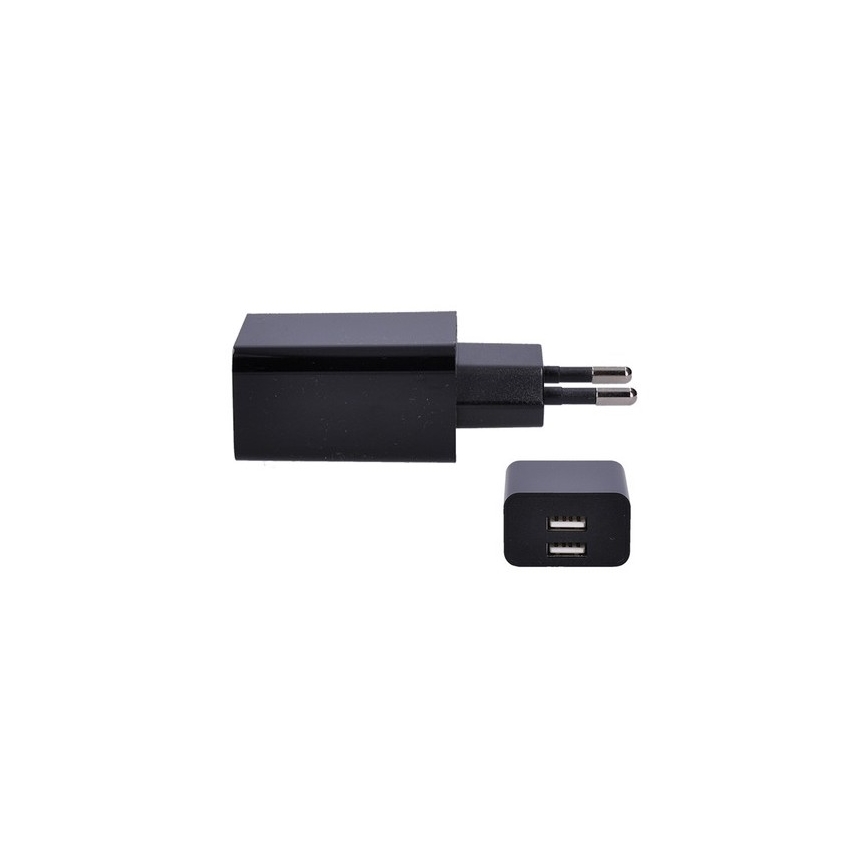 Uzlādes adapteris 2xUSB/3100mA/230V melns