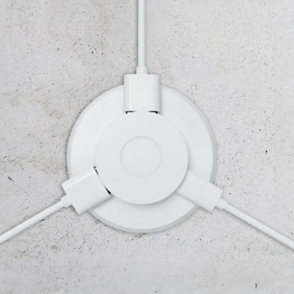 Iebūvējams USB lādētājs USB A+C balta