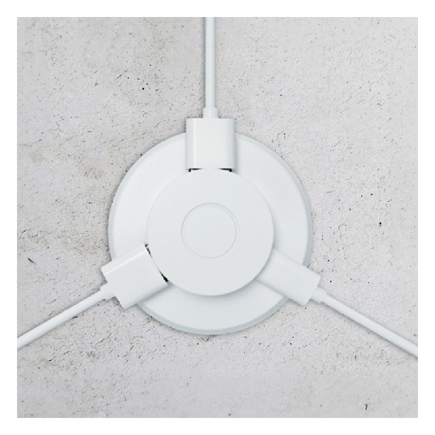 Iebūvējams USB lādētājs USB A+C balta