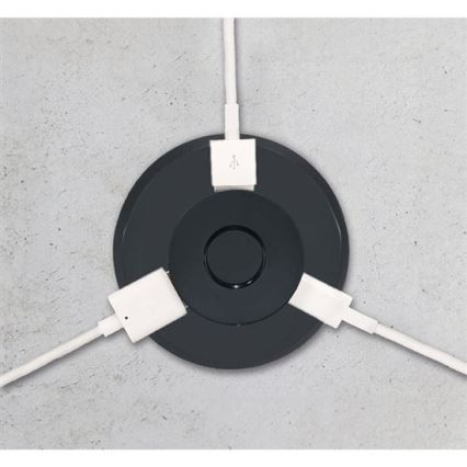 Iebūvējams USB lādētājs USB A+C melna