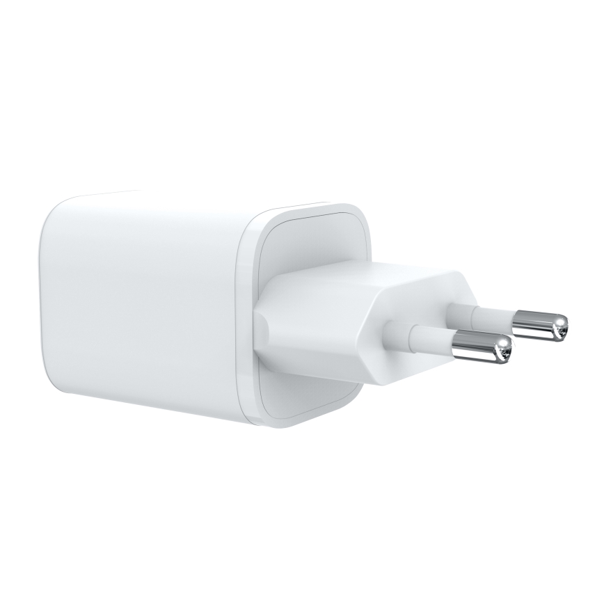 Ātrās uzlādes adapteris Power Delivery 1xUSB-A + 1xUSB-C 33W balta