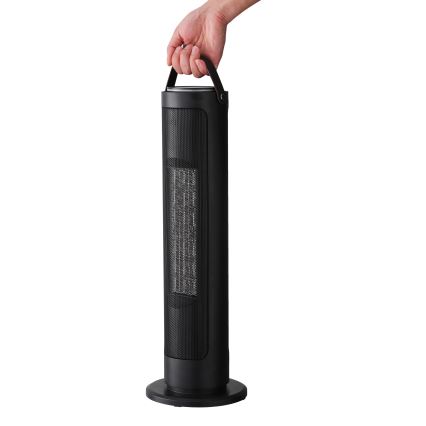 Kolonnas ventilators ar keramikas sildīšanas elementu 2000W/230V melns