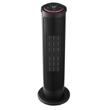 Kolonnas ventilators ar keramikas sildīšanas elementu 2000W/230V melns
