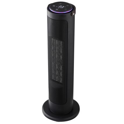Kolonnas ventilators ar keramikas sildīšanas elementu 2000W/230V melns