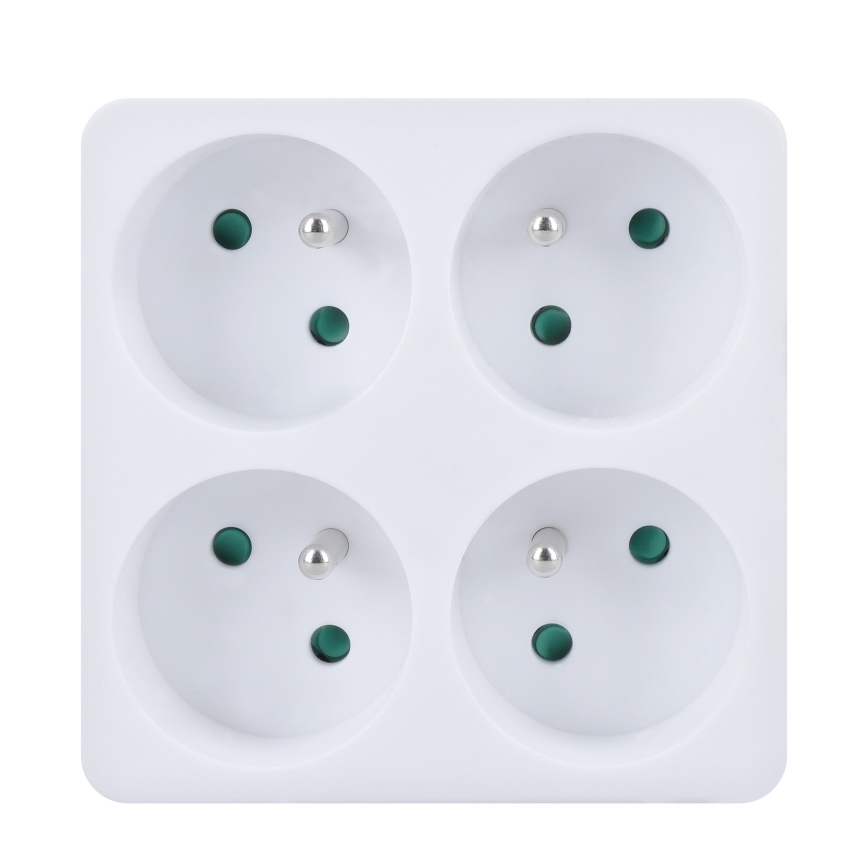 Kontaktligzdas sadalītājs 4x 10A, balts