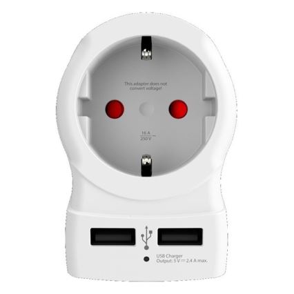 Ceļojuma adapteris Lielbritānijai 230V + 2x USB ports