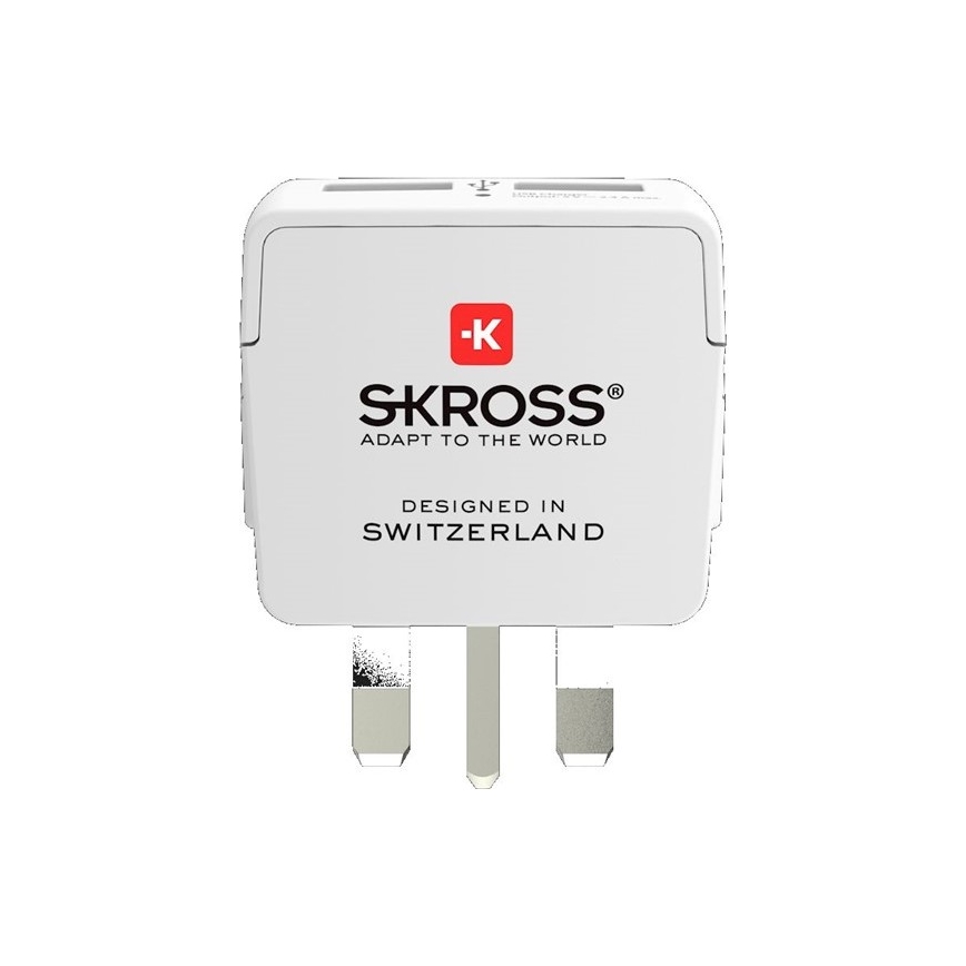 Ceļojuma adapteris Lielbritānijai 230V + 2x USB ports