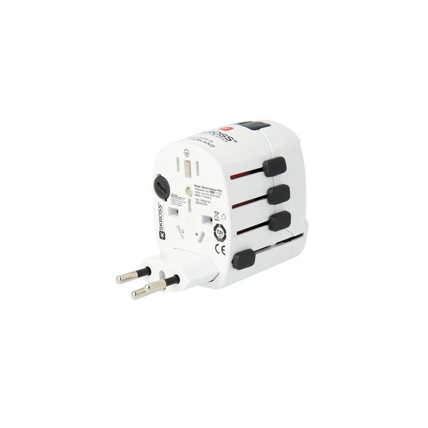 Universāls ceļojuma adapteris visai pasaulei 230V + USB ports