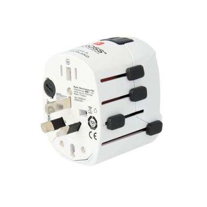 Universāls ceļojuma adapteris visai pasaulei 230V + USB ports