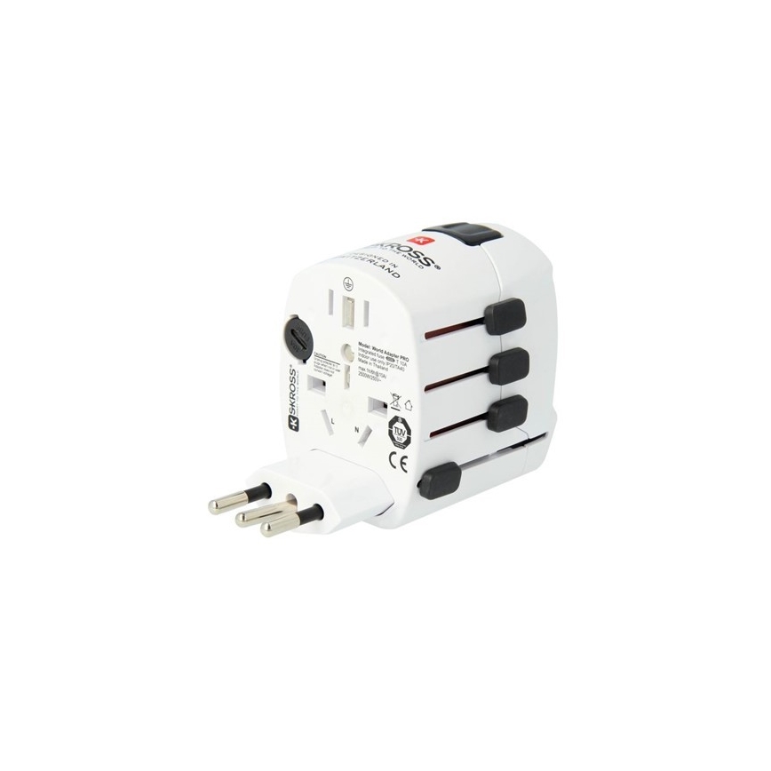 Universāls ceļojuma adapteris visai pasaulei 230V + USB ports
