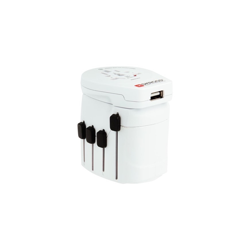 Universāls ceļojuma adapteris visai pasaulei 230V + USB ports