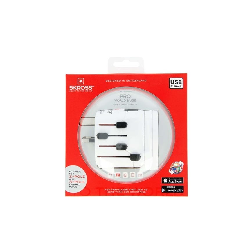 Universāls ceļojuma adapteris visai pasaulei 230V + USB ports