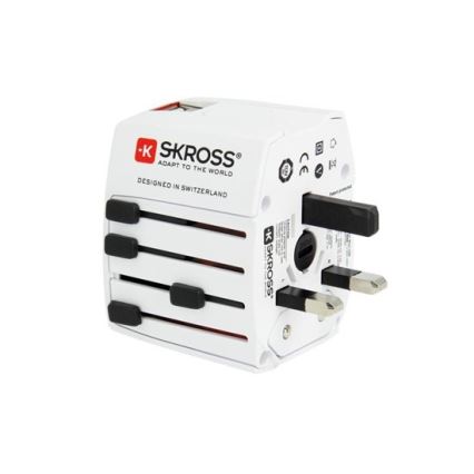 Starptautiskais ceļojumu adapteris 230V + 2x USB ports