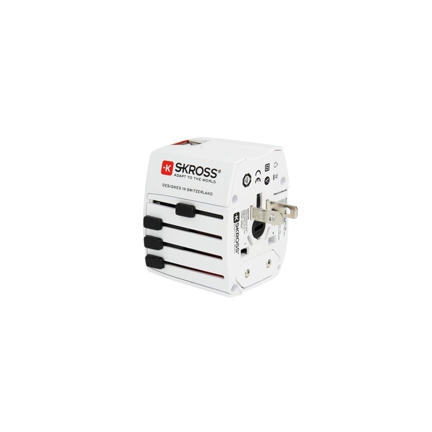 Starptautiskais ceļojumu adapteris 230V + 2x USB ports