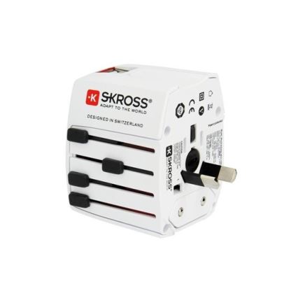 Starptautiskais ceļojumu adapteris 230V + 2x USB ports