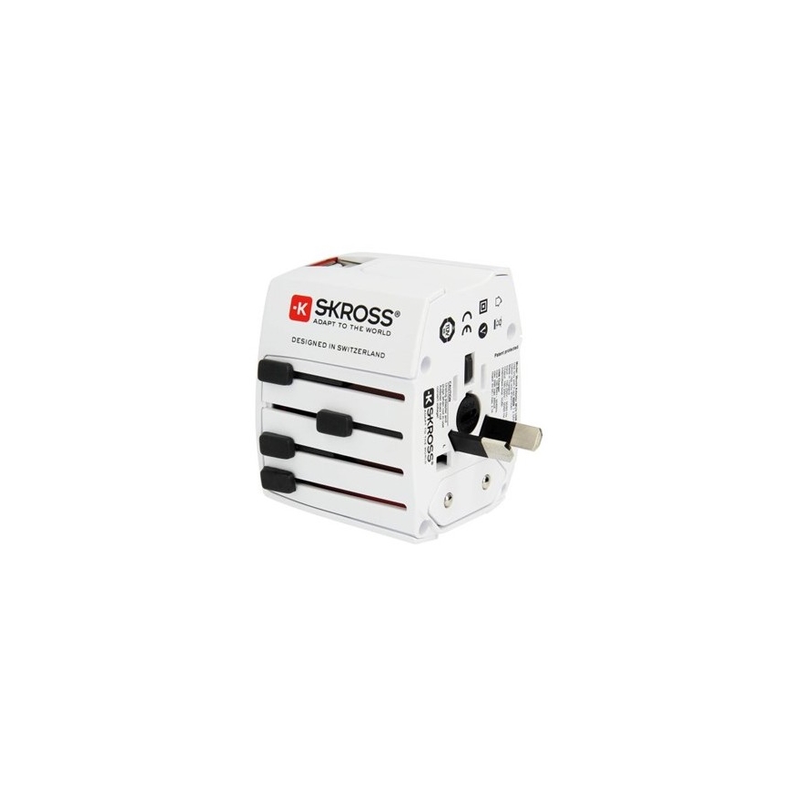 Starptautiskais ceļojumu adapteris 230V + 2x USB ports