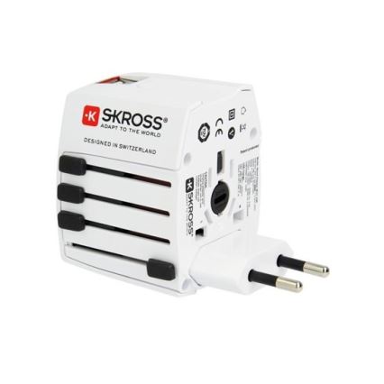 Starptautiskais ceļojumu adapteris 230V + 2x USB ports